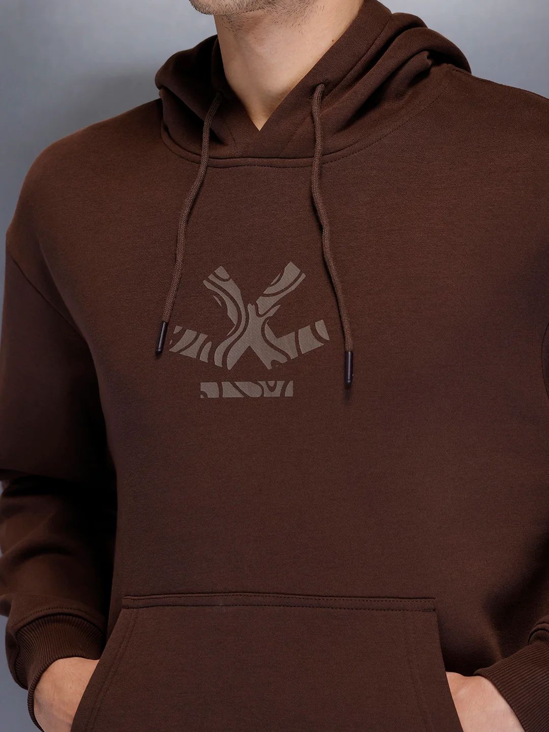Men’s minimal graphic hooded sweatshirt | Java - Image 7