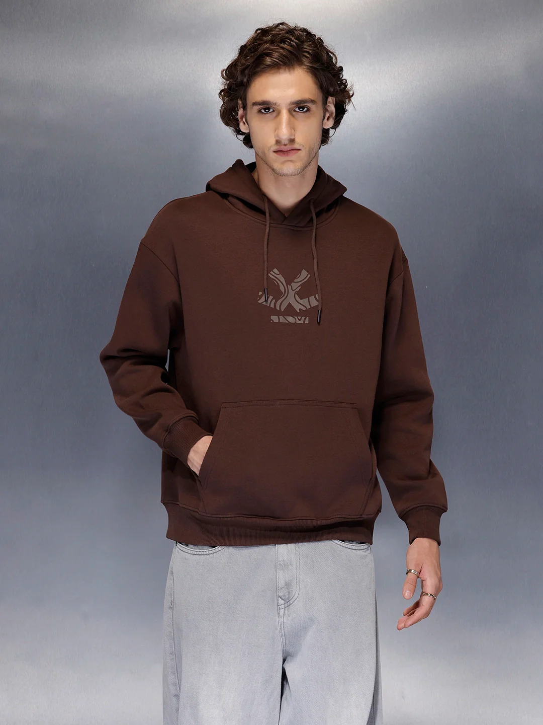Men’s minimal graphic hooded sweatshirt | Java - Image 9