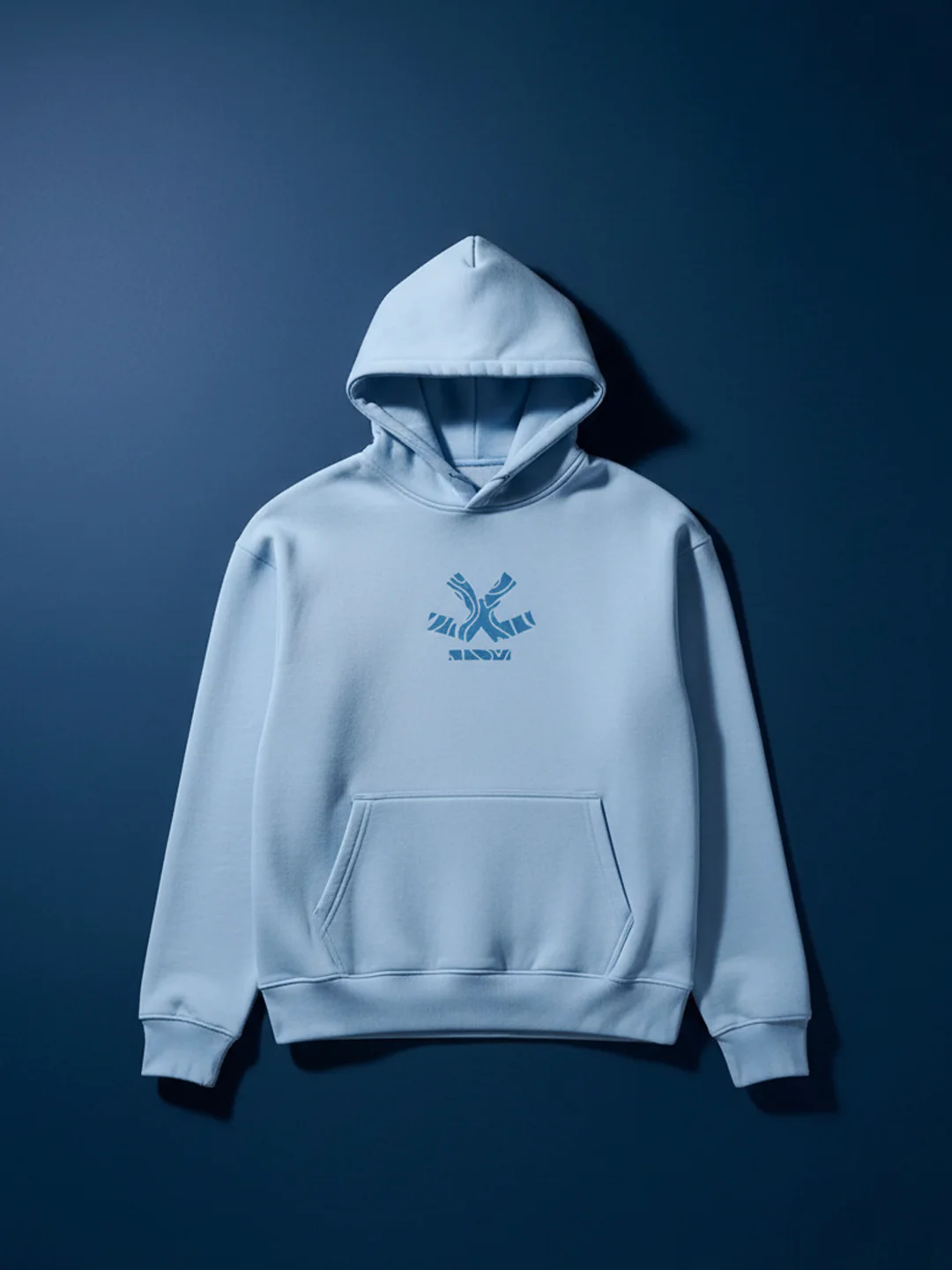 Men’s minimal powder blue hooded sweatshirt | Powder Blue - Image 4