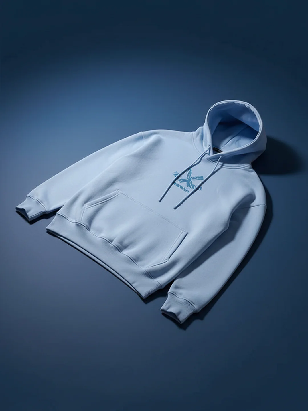 Men’s minimal powder blue hooded sweatshirt | Powder Blue - Image 6
