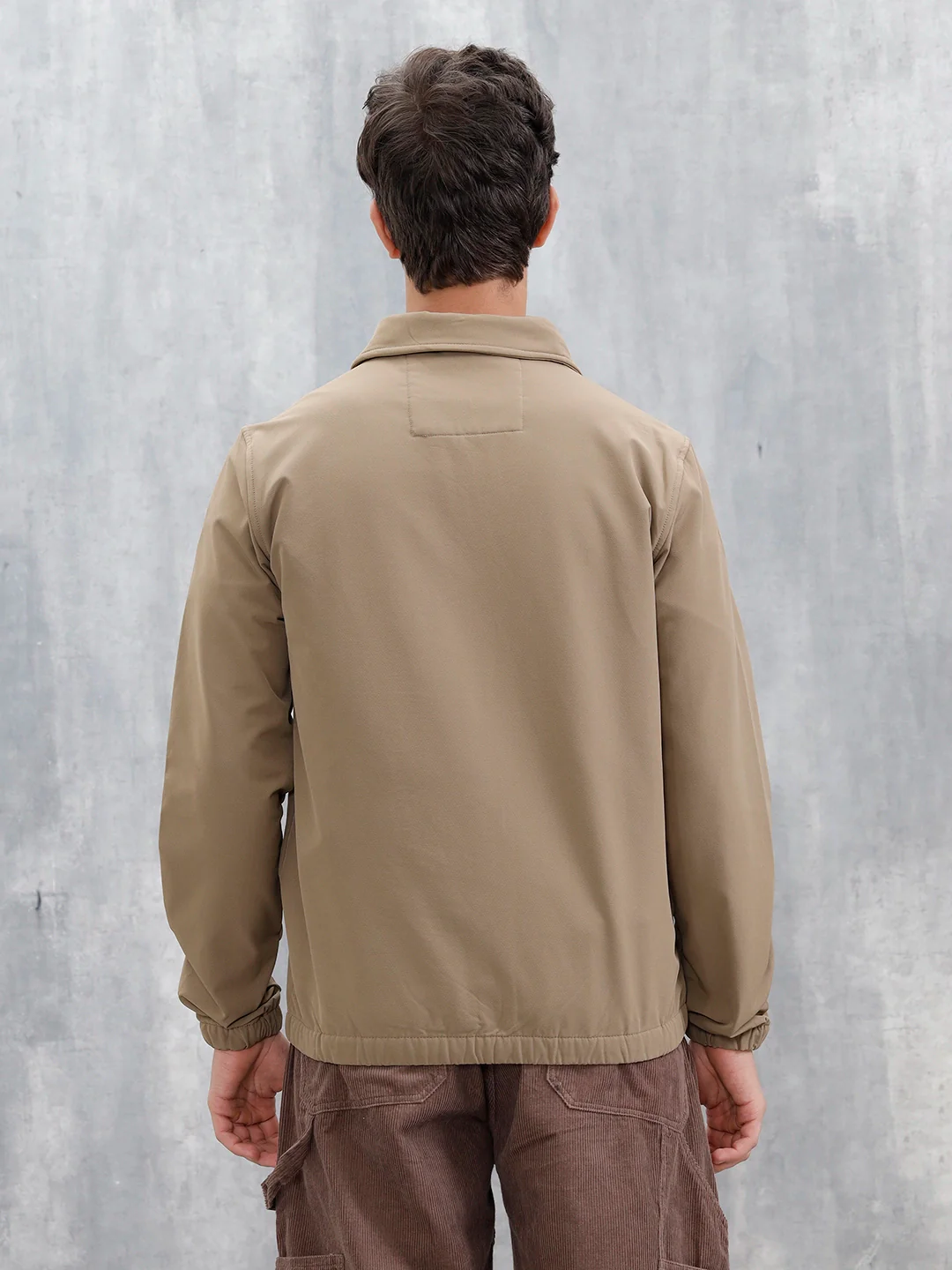 Men's Neutral-Tone Casual Zip Jacket | Beige - Image 5