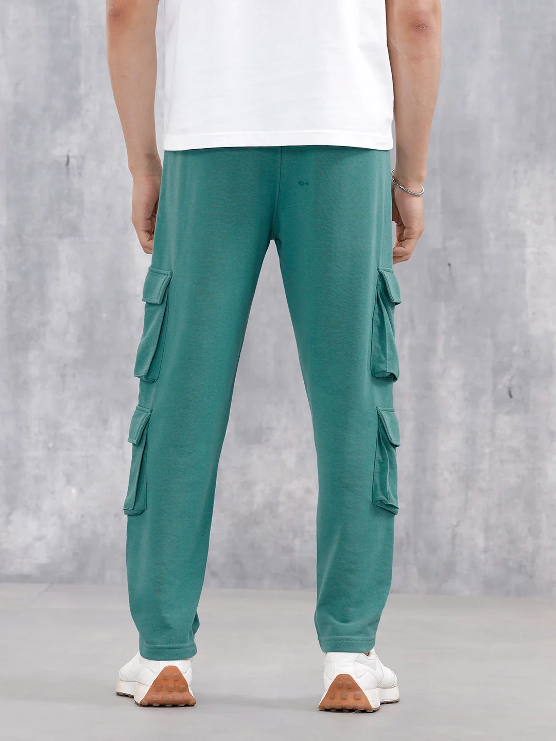 Men’s Relaxed Fit Knit Jogger With Utility Pockets | Teal - Image 3