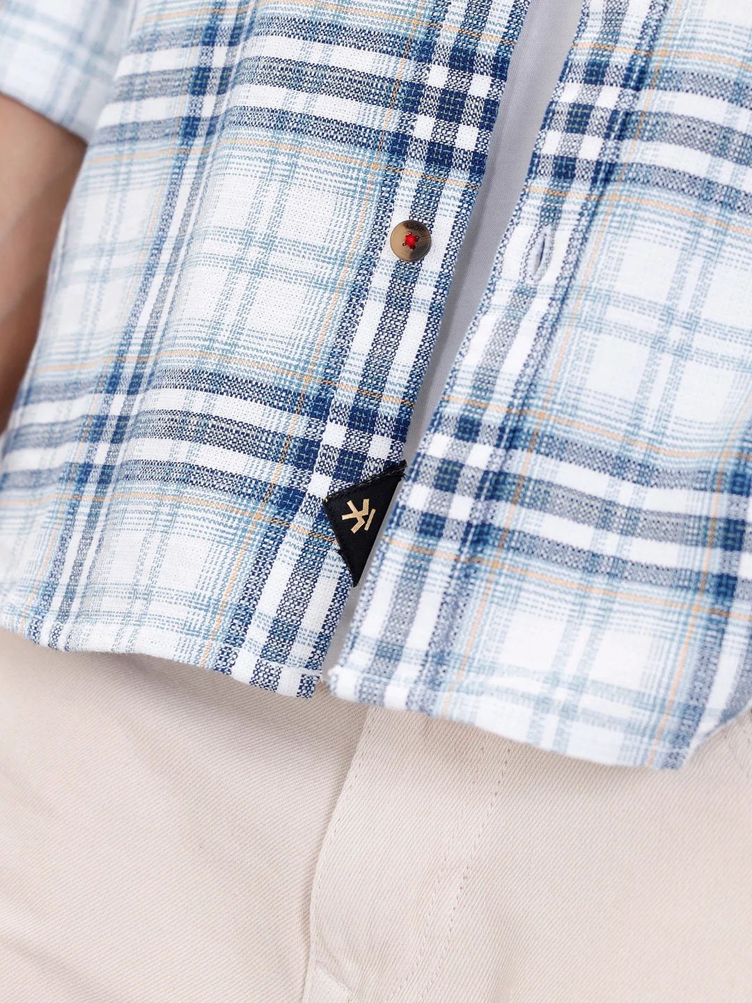 Men’s Slim Fit Checkered Casual Shirt | Blue - Image 5