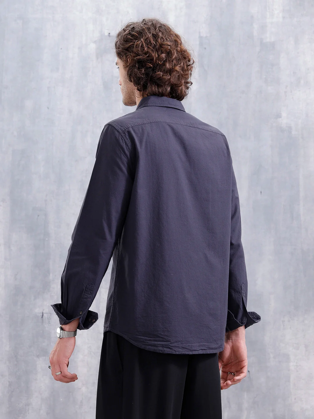 Men’s Slim Fit Solid Casual Shirt | Blue - Image 3