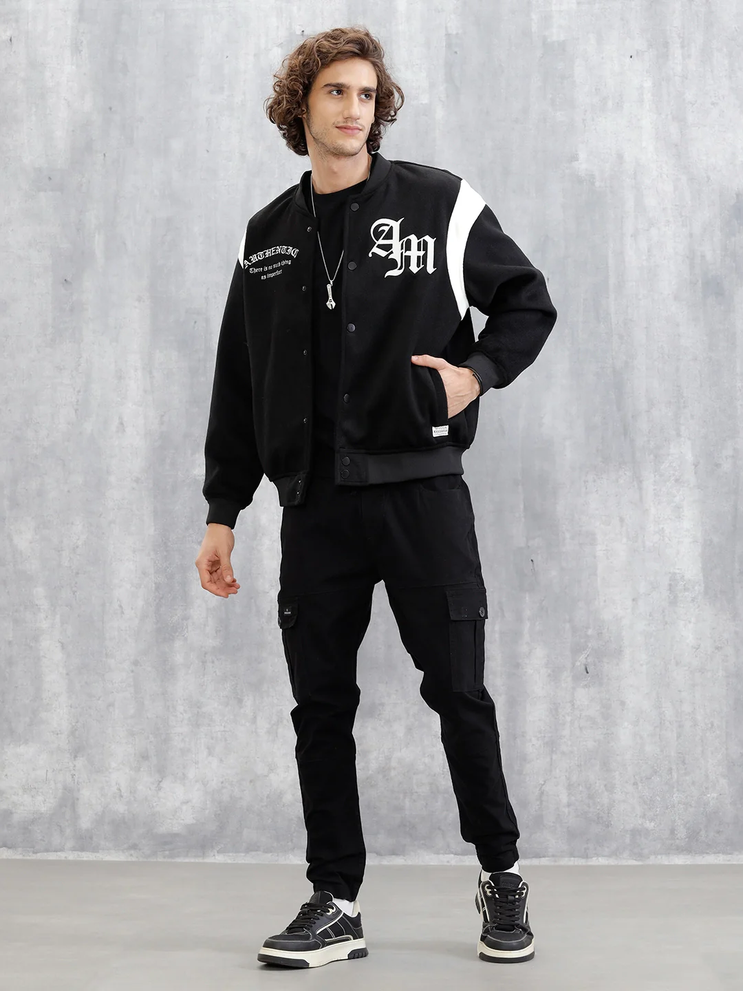 Men’s Solid Cargo Jogger | Black - Image 2