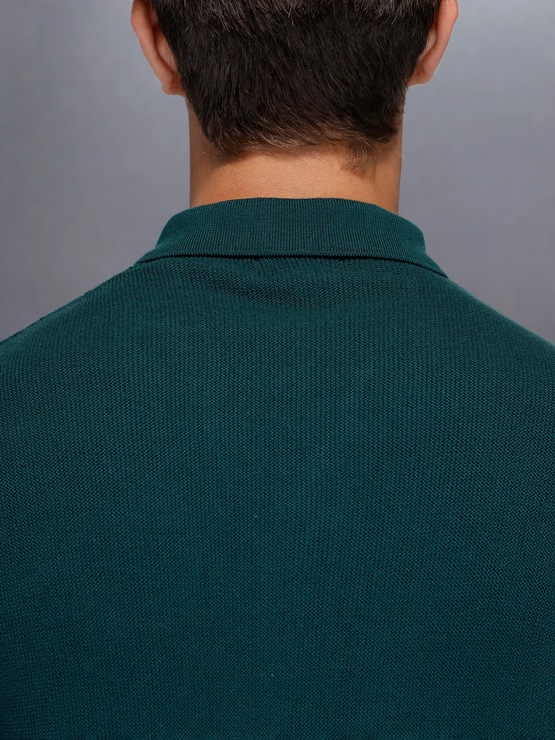 Men’s solid knit polo | Green - Image 5