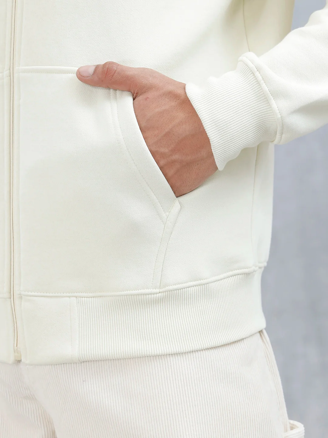 Men’s Solid Zip-Up Hoodie Sweatshirt | Aloe Wash - Image 8