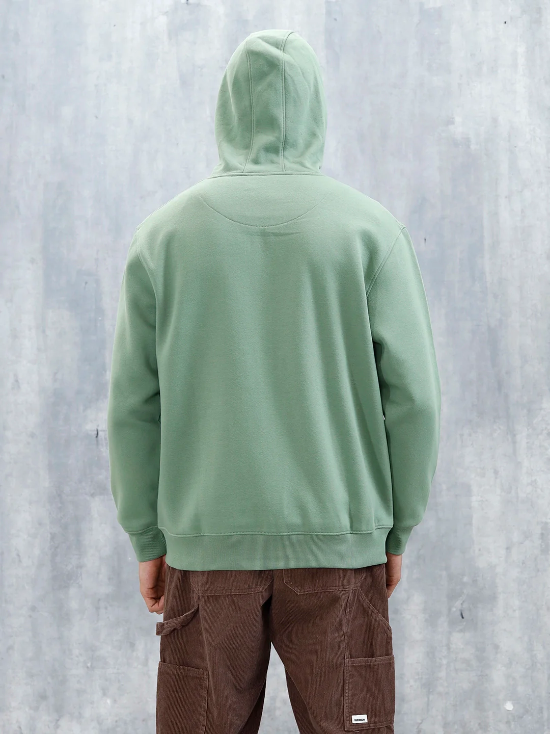Men’S Solid Zip-Up Hoodie Sweatshirt | Green - Image 3
