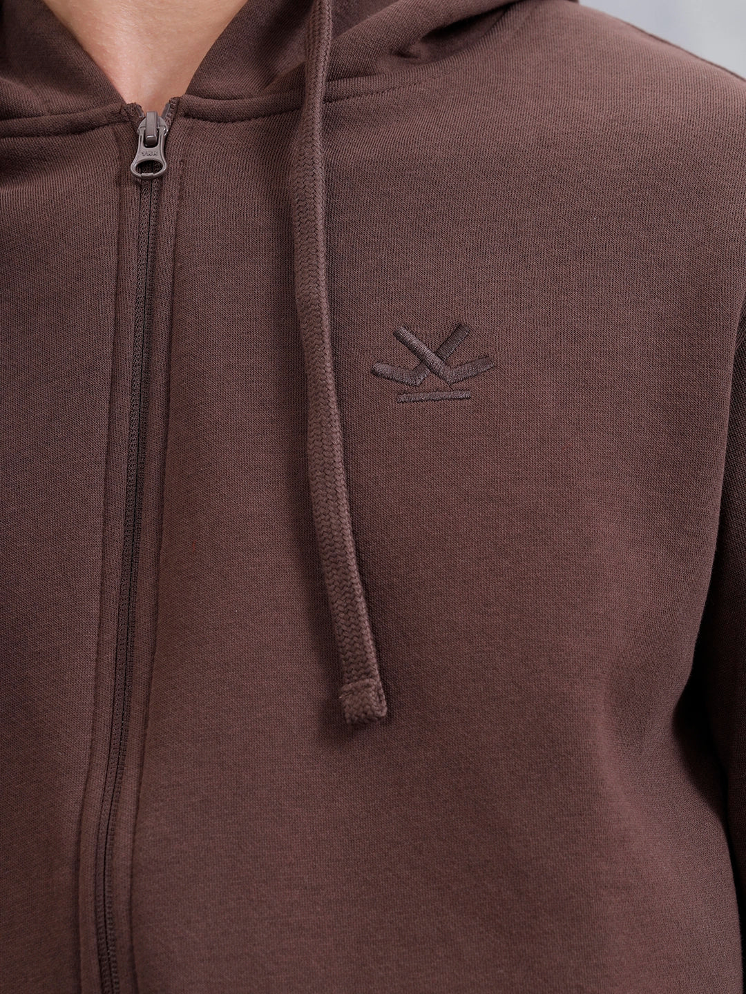 Men's Solid Zip-Up Hoodie Sweatshirt | Java - Image 14