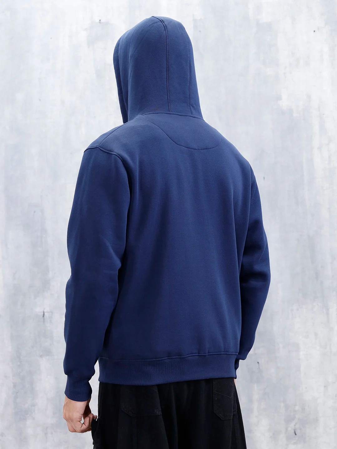 Men’s Solid Zip-Up Hoodie Sweatshirt | Blue - Image 11