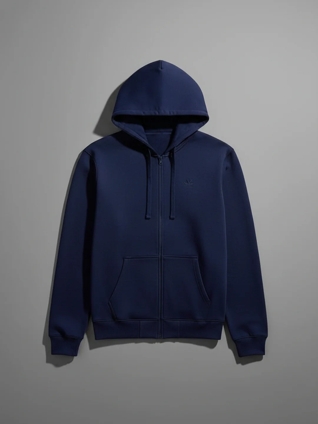 Men’s Solid Zip-Up Hoodie Sweatshirt | Blue - Image 5