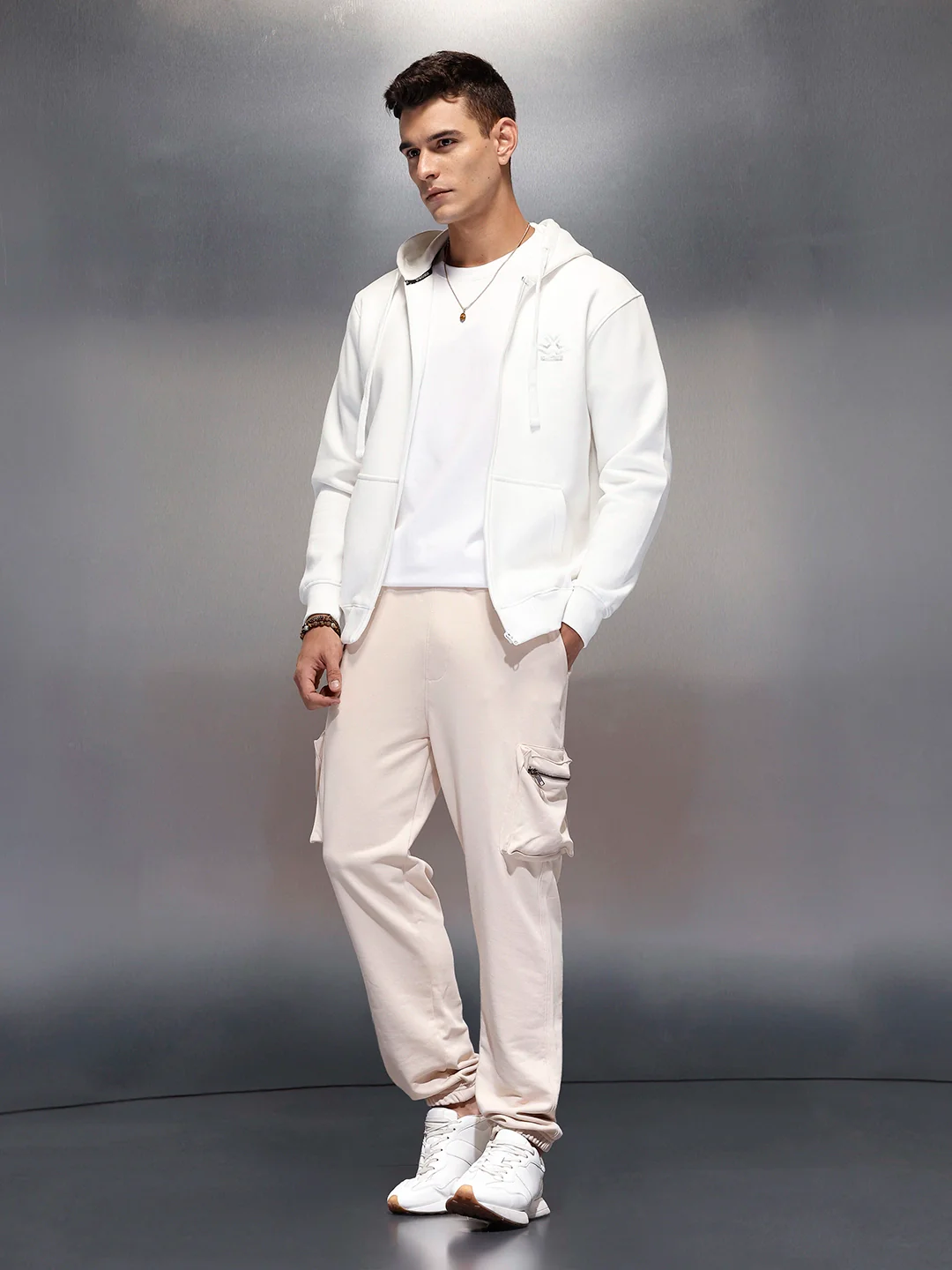 Men’s Straight Fit Cargo Joggers | Beige - Image 2