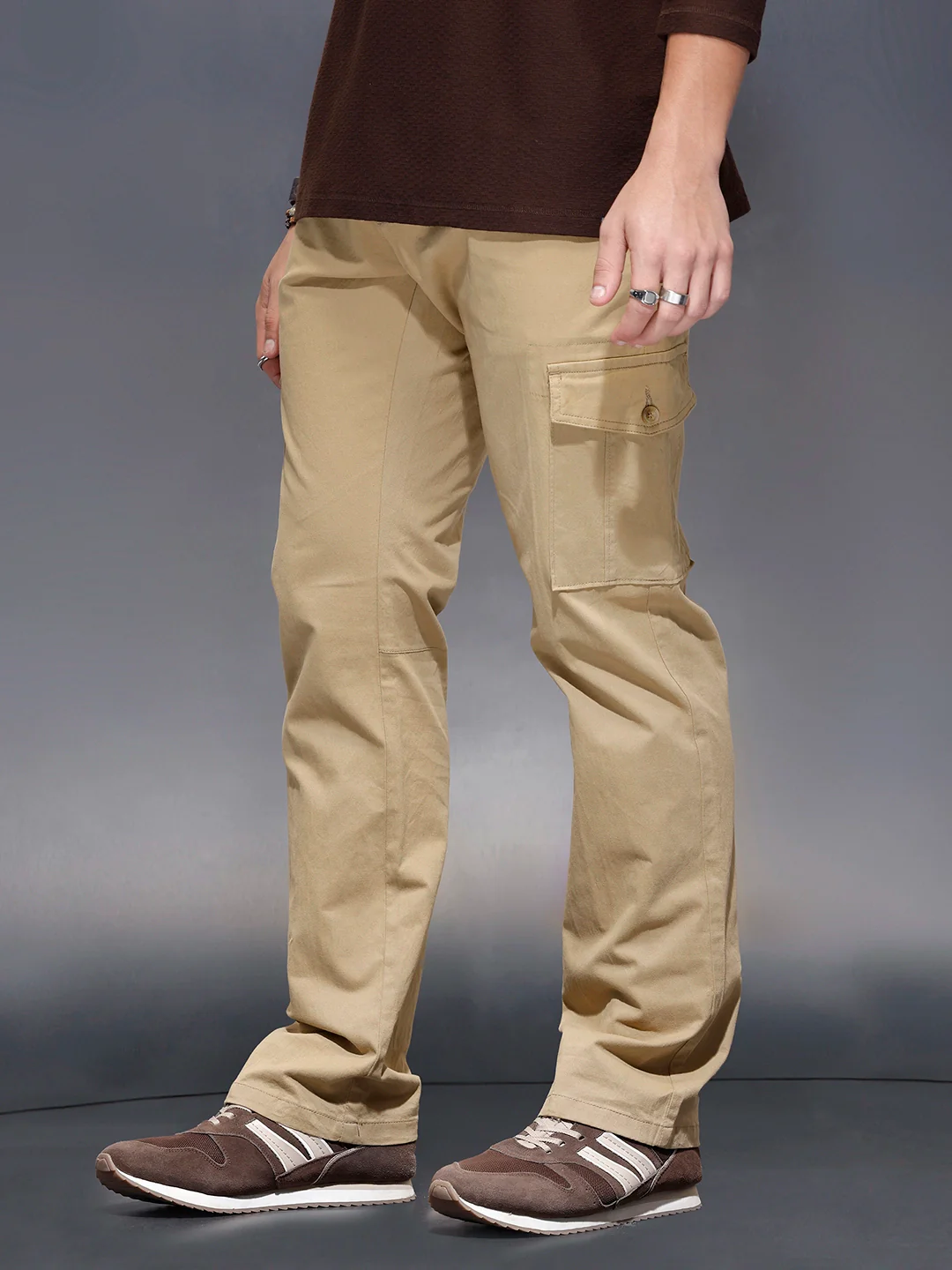 Men’s straight fit cargo | Khaki - Image 4