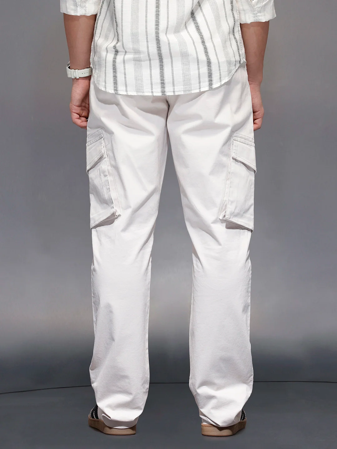 Men’s straight fit cargo trousers | Grey - Image 3