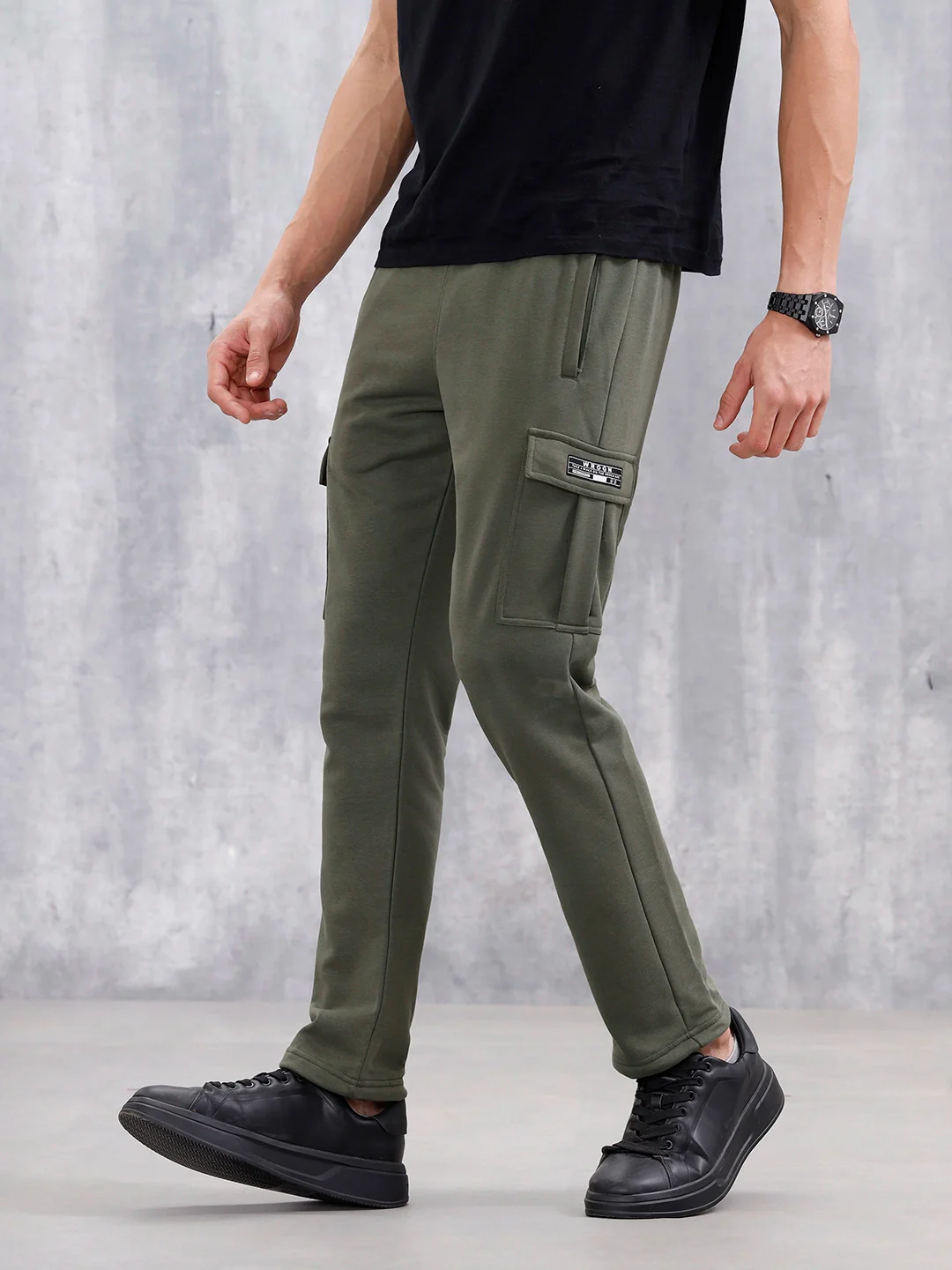 Men’s Straight Fit Knit Jogger With Pockets | Olive - Image 4