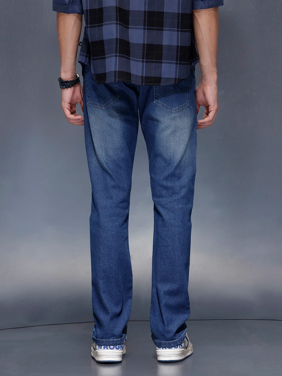 Men’s timeless blue straight-fit denim | Med Stone - Image 3