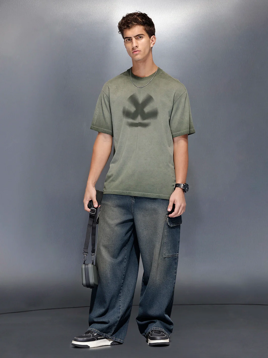 Men’s washed oversized tshirt | Charcoal - Image 2