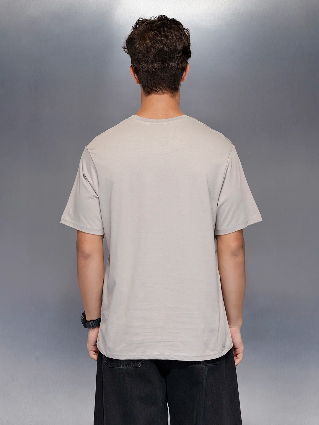 Men’sregular fit printed t-shirt | Grey - Image 3