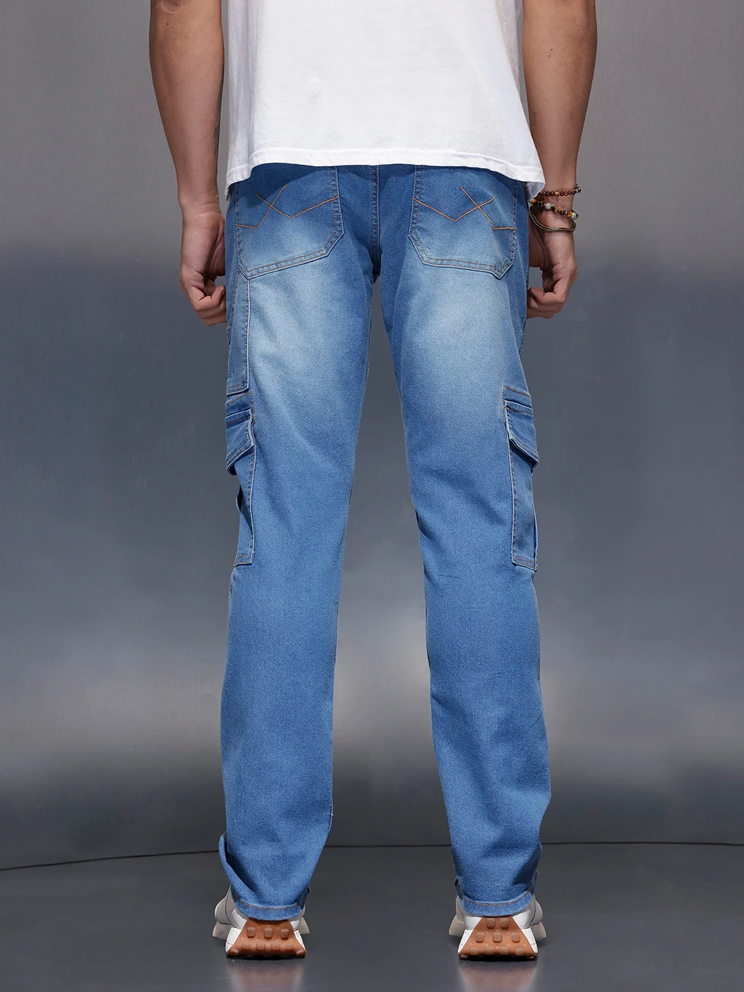 Men's cargo fit cargo denim | Blue - Image 3