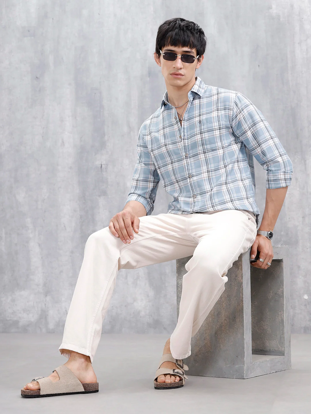 Men's Casual Anti Fit Jeans | Beige - Image 2