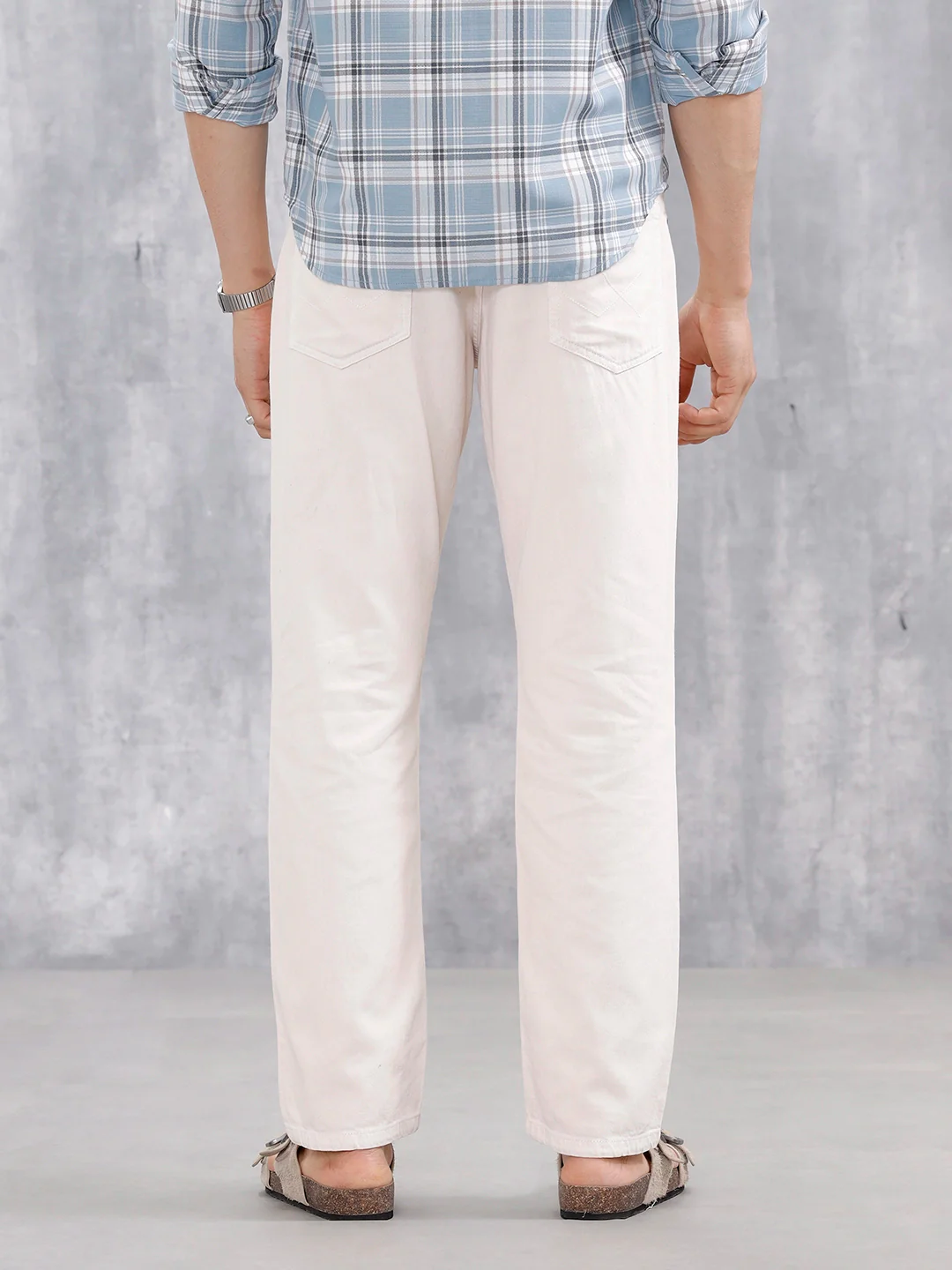Men's Casual Anti Fit Jeans | Beige - Image 3