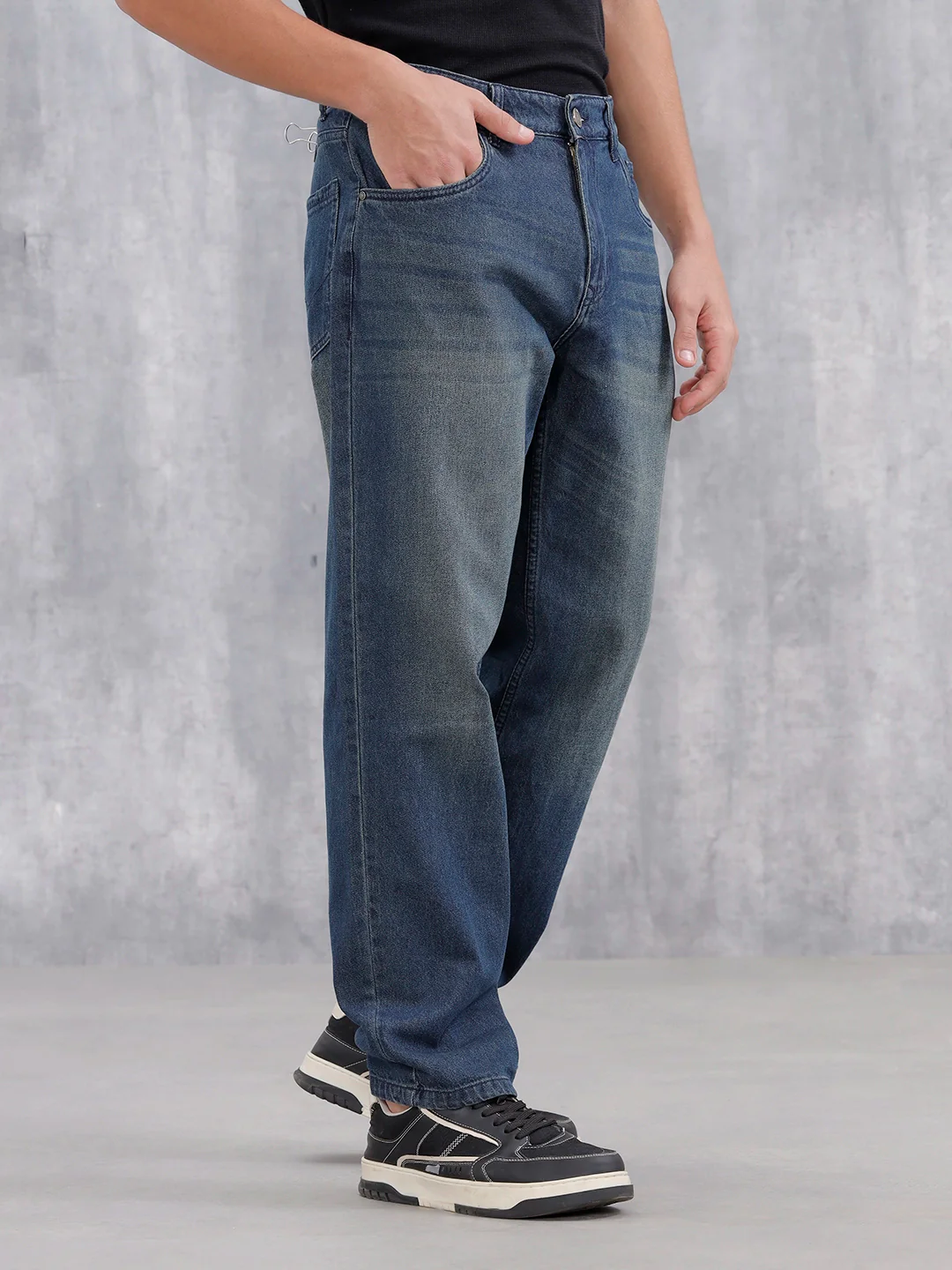 Men's Casual Anti Fit Jeans | Dark Stone - Image 4