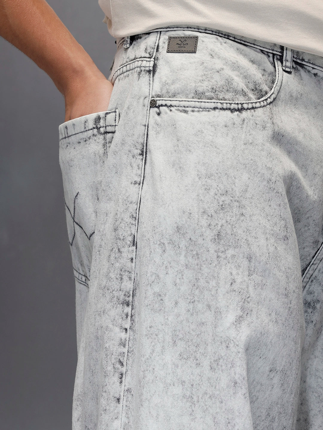Men's casual balloon fit jeans | Grey - Image 5
