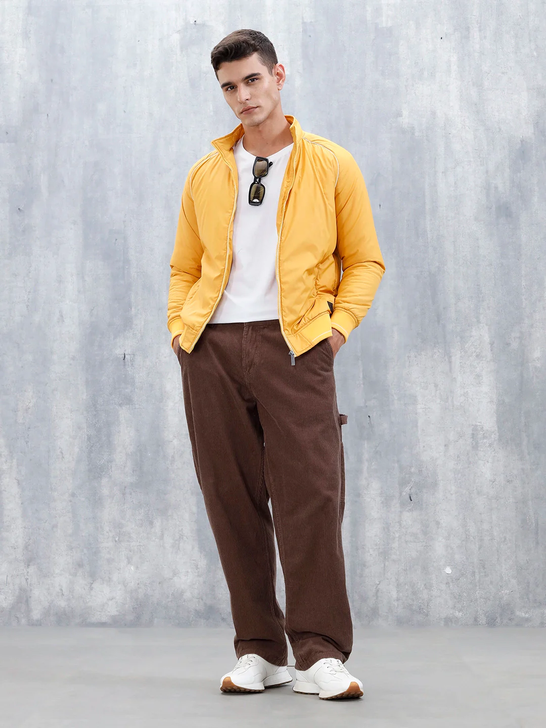 Men's Casual Bomber Jacket | Yellow - Image 2