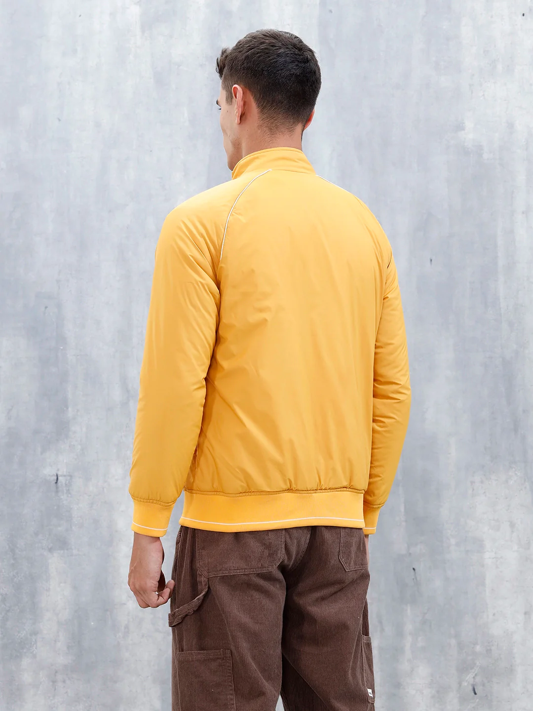 Men's Casual Bomber Jacket | Yellow - Image 3