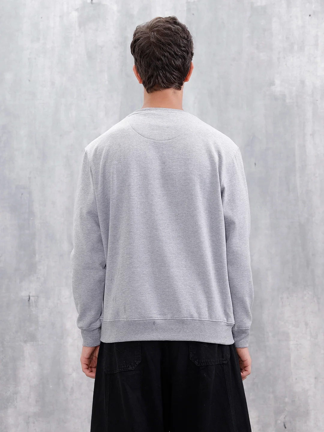 Men's Casual Branded Comfort Fit Sweatshirt | Grey - Image 3