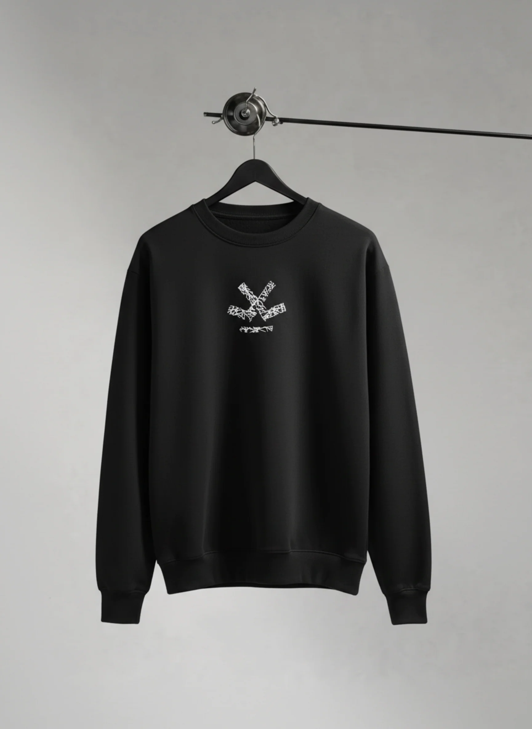 Men's Casual Branded Comfort Fit Sweatshirt  | Black - Image 2