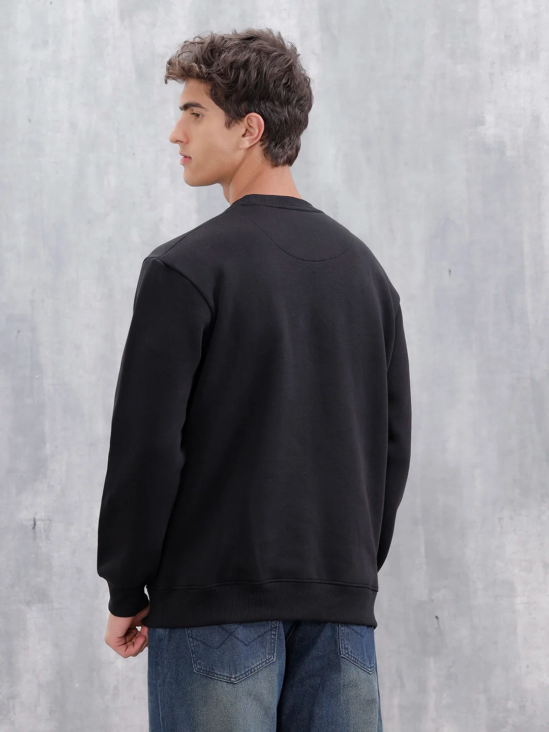 Men's Casual Branded Comfort Fit Sweatshirt  | Black - Image 9