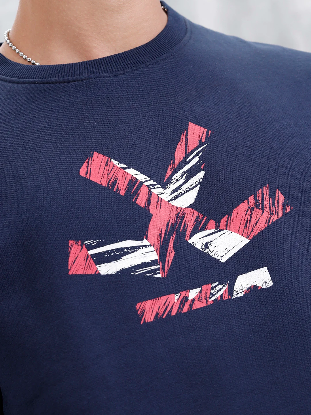 Men's Casual Branded Comfort Fit Sweatshirt  | Navy Blue - Image 5