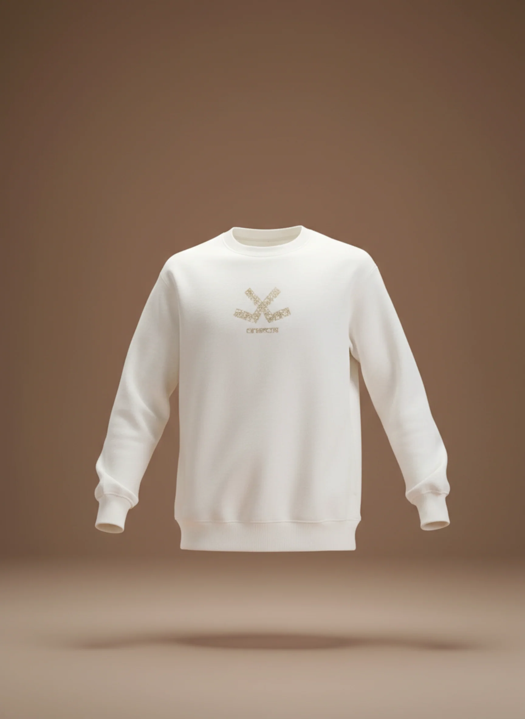 Men's Casual Branded Comfort Fit Sweatshirt  | Snow White - Image 3