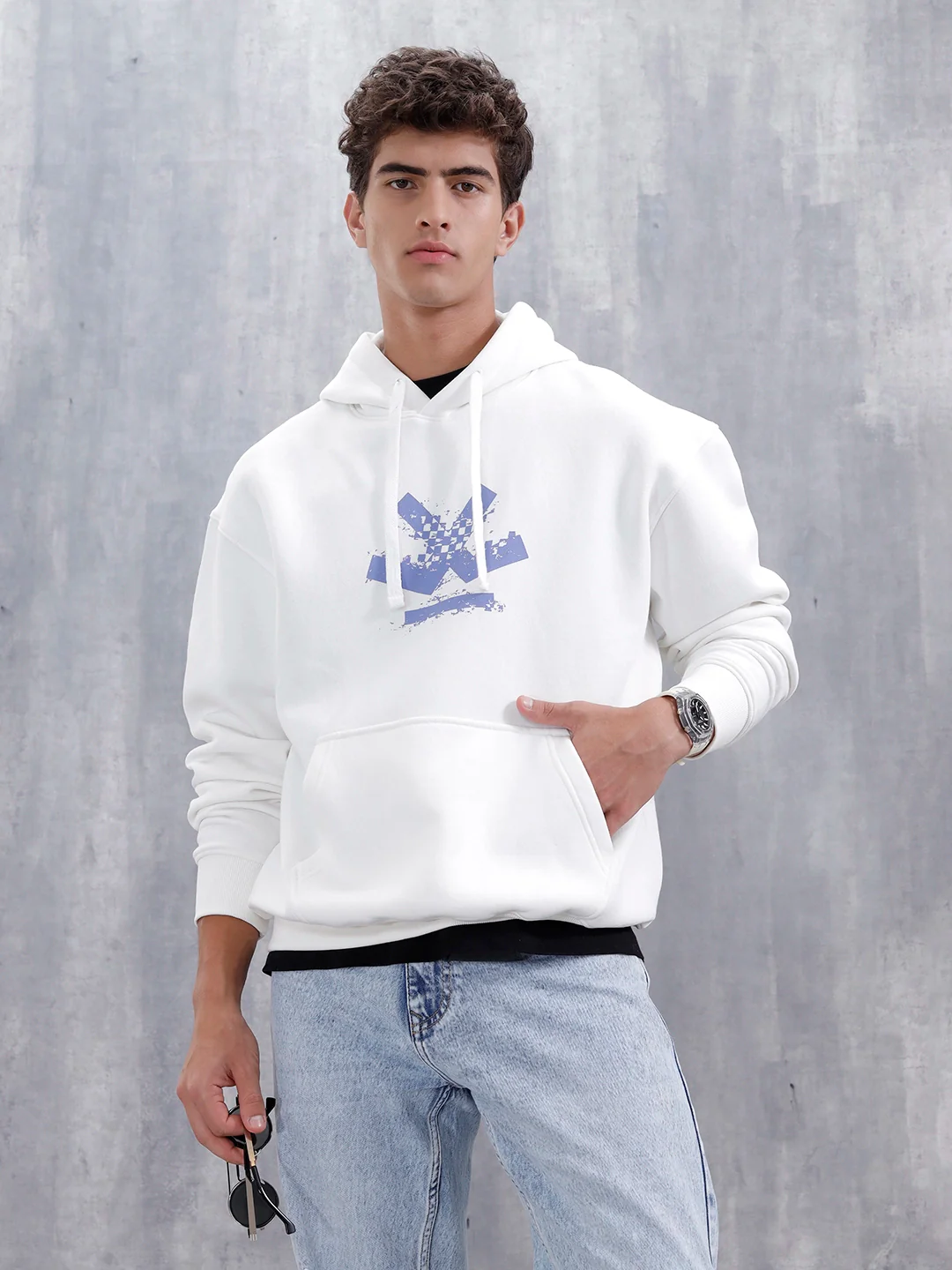 Men's Casual Branded Oversized Fit Sweatshirt | White - Image 7