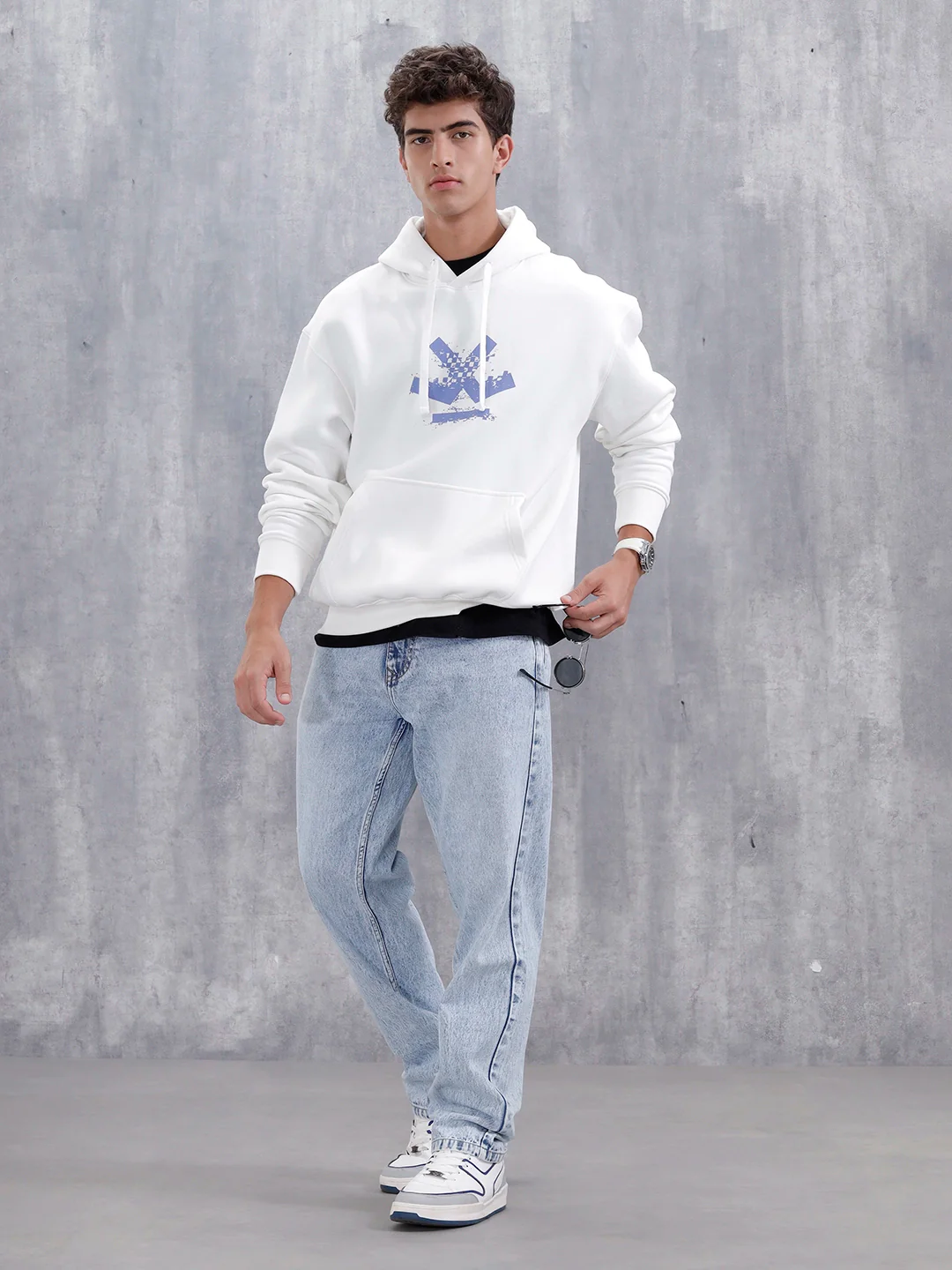 Men's Casual Branded Oversized Fit Sweatshirt | White - Image 9