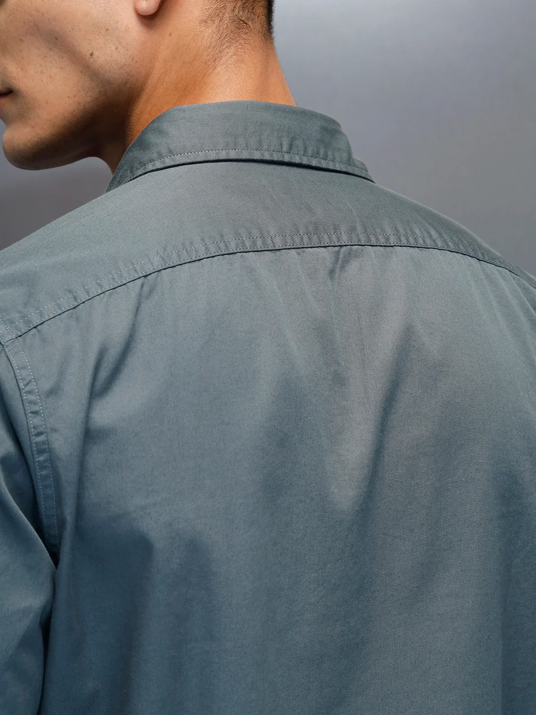 Men's Casual Cargo Double Pocket Shirt | Teal - Image 5