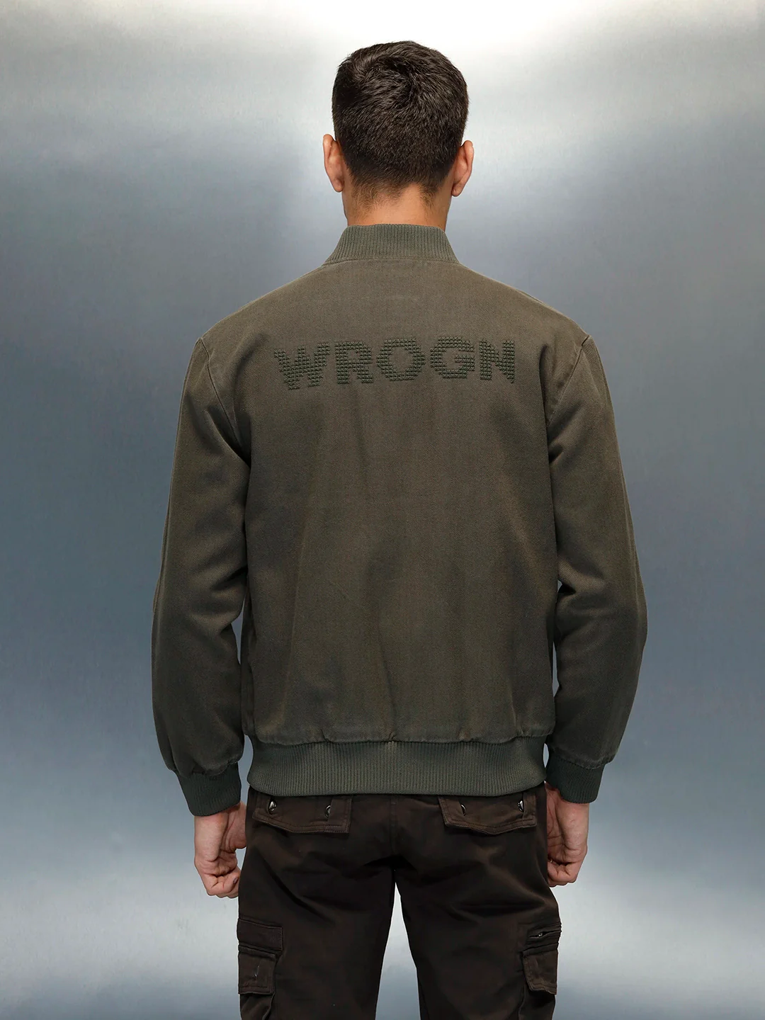 Men's Casual Comfort Fit Bomber Jacket | Olive - Image 3