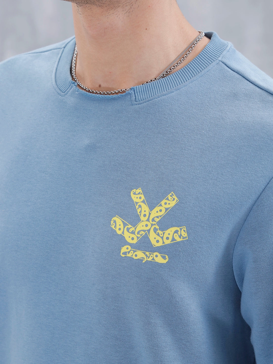 Men's Casual Comfort Fit Branded Sweatshirt | Blue - Image 5