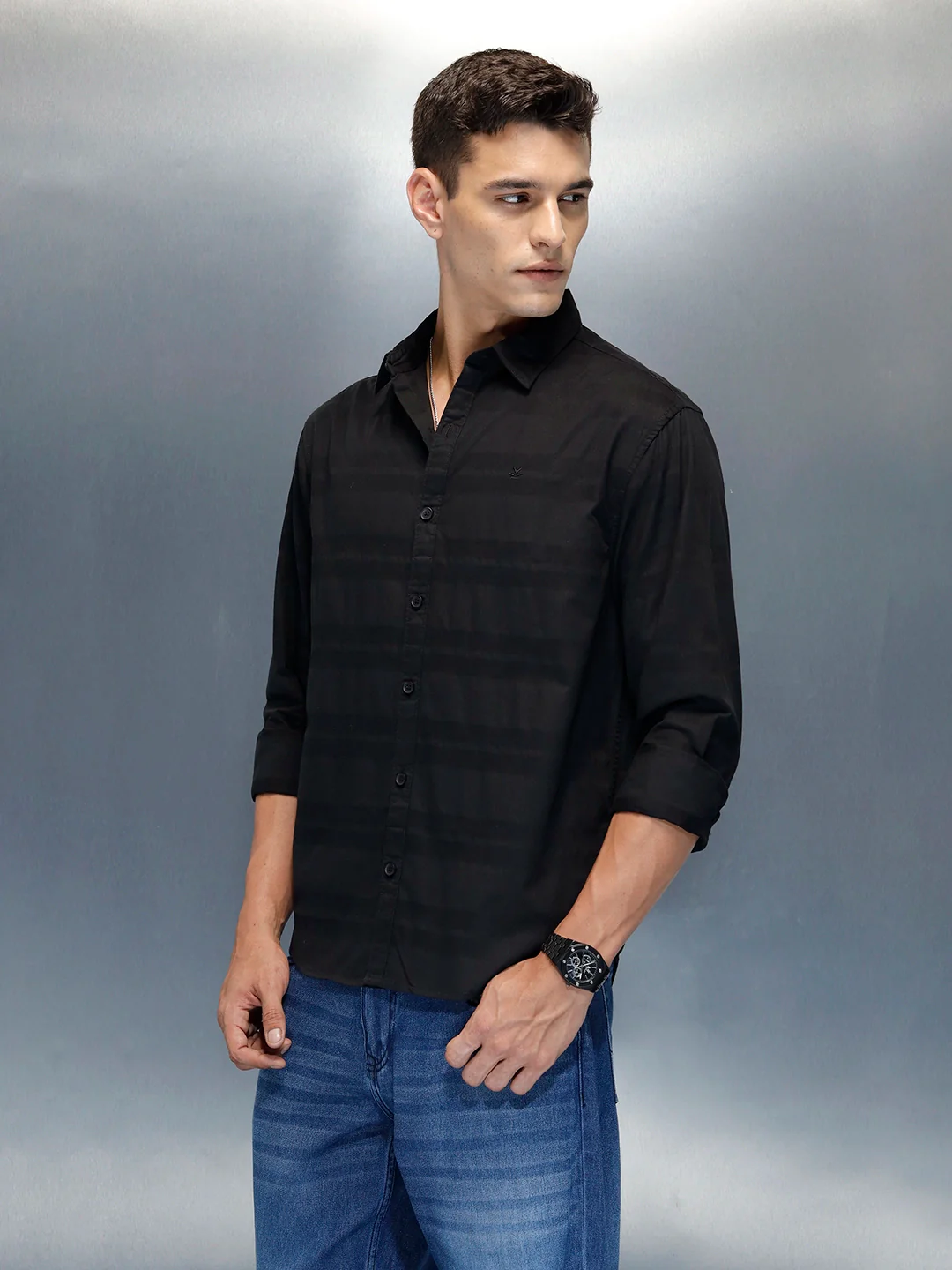 Men's Casual Comfort Fit Shirt | Black - Image 4