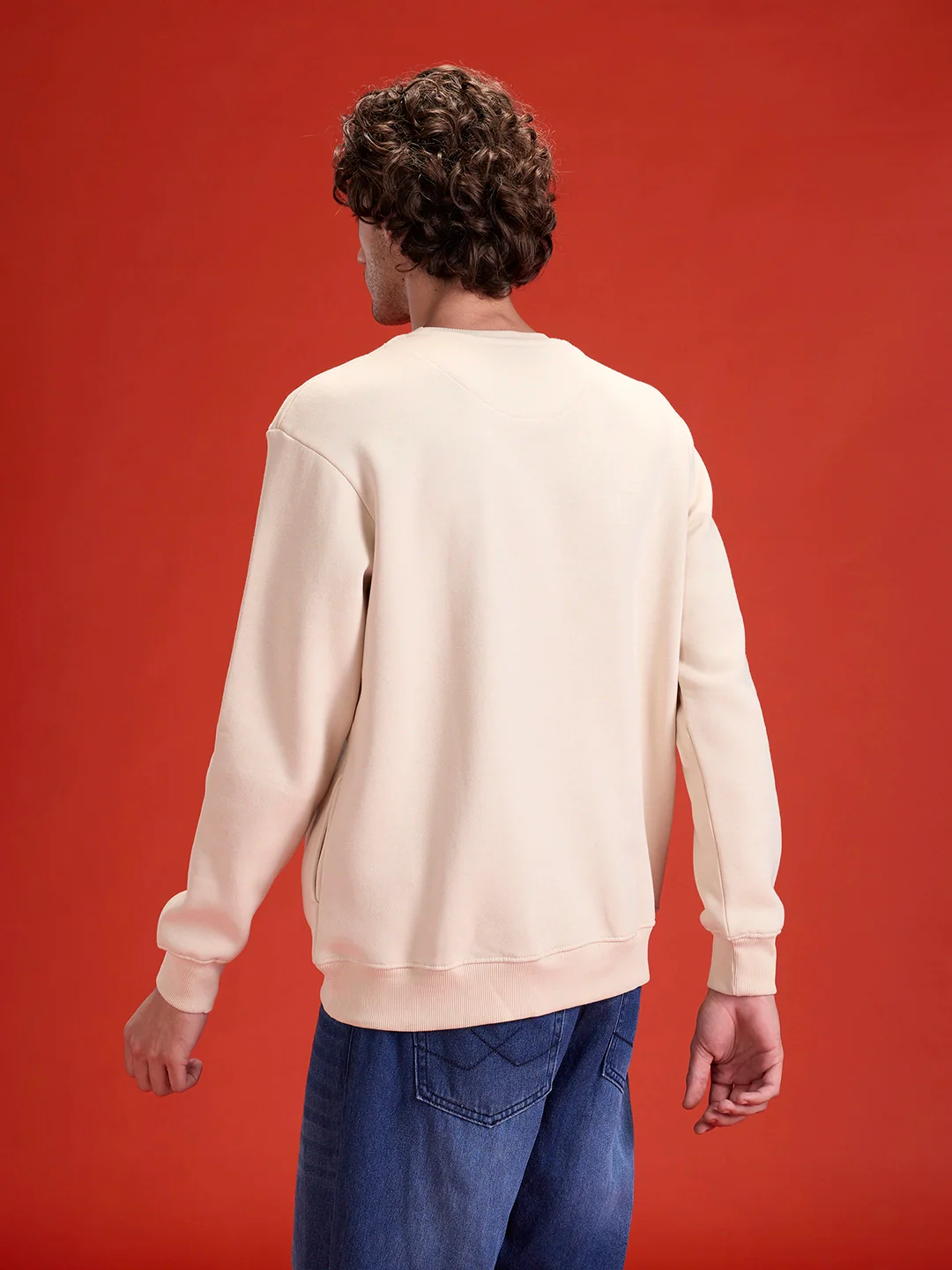 men's casual comfort fit sweatshirt | Beige - Image 2