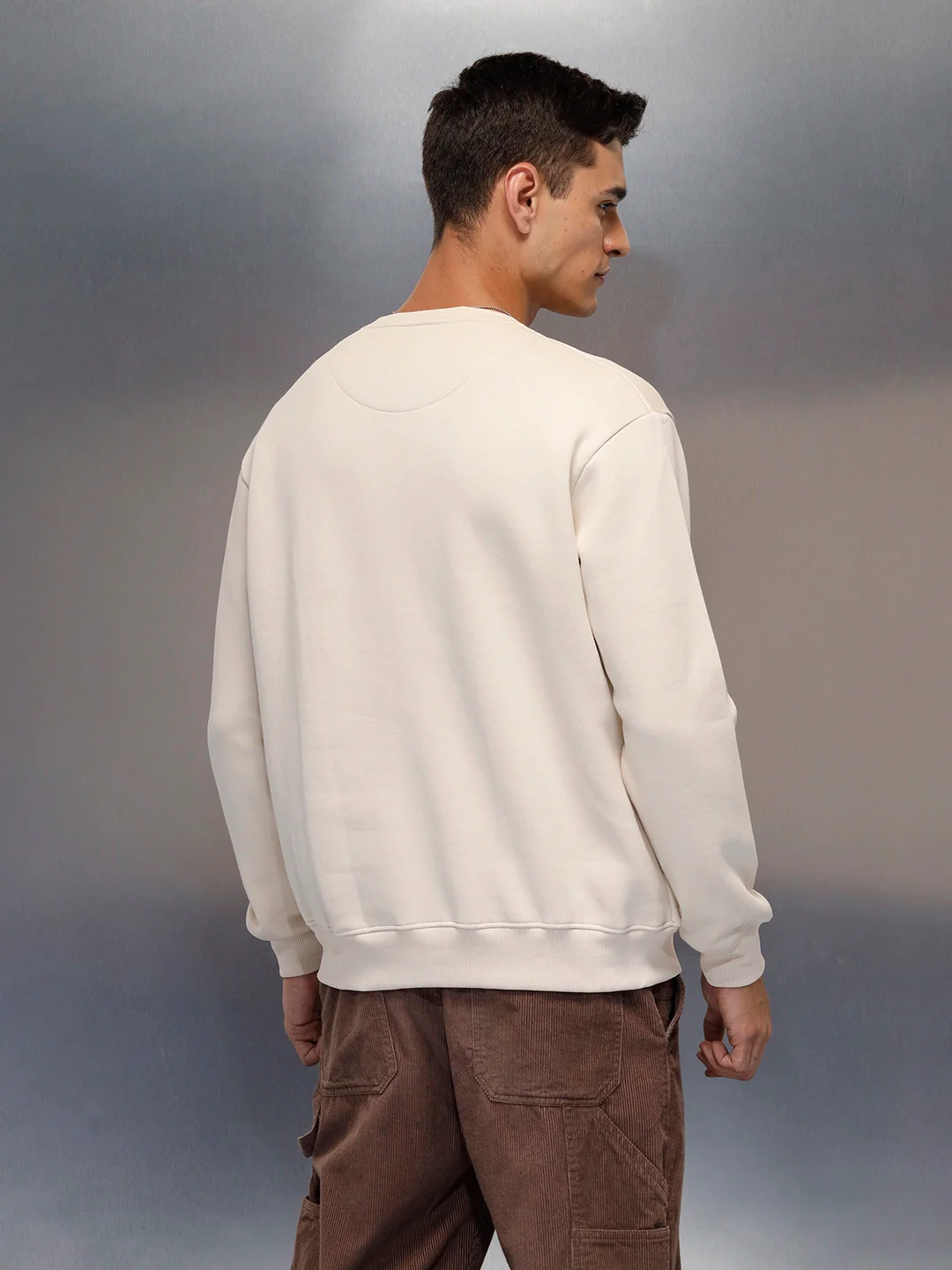 men's casual comfort fit sweatshirt | Beige - Image 5