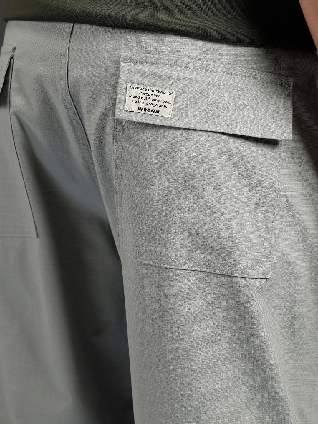 Men's casual cut&sew loose fit trousers | Grey - Image 5