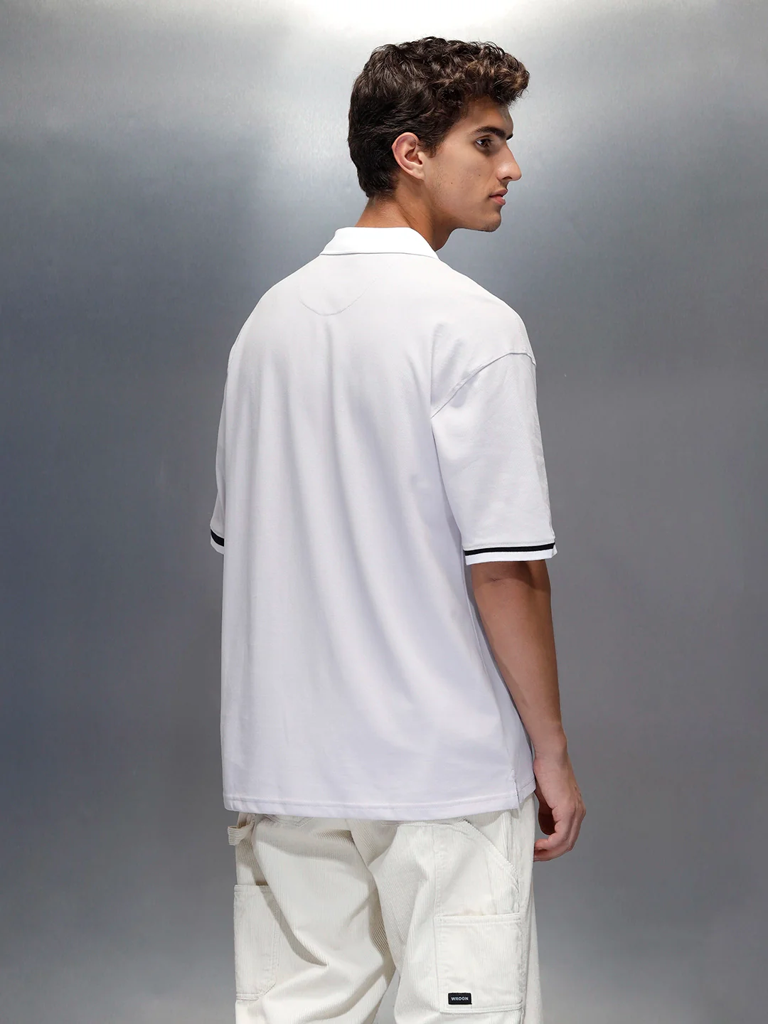 Men's casual embroidered polo t-shirt | Purple - Image 3