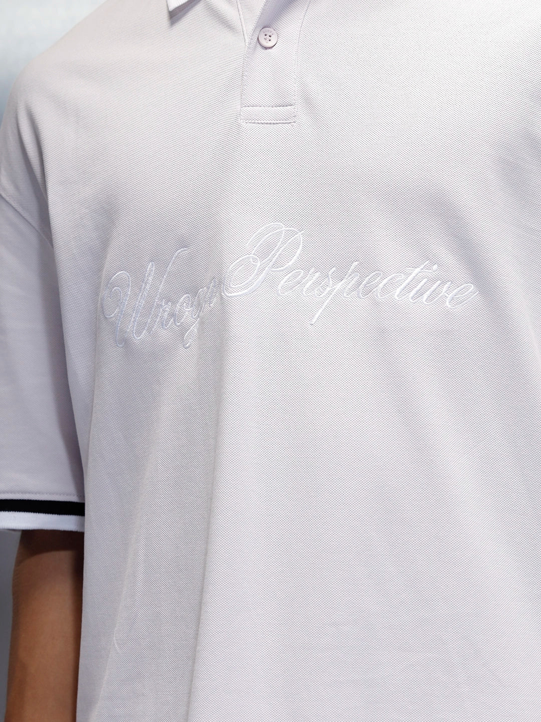 Men's casual embroidered polo t-shirt | Purple - Image 5