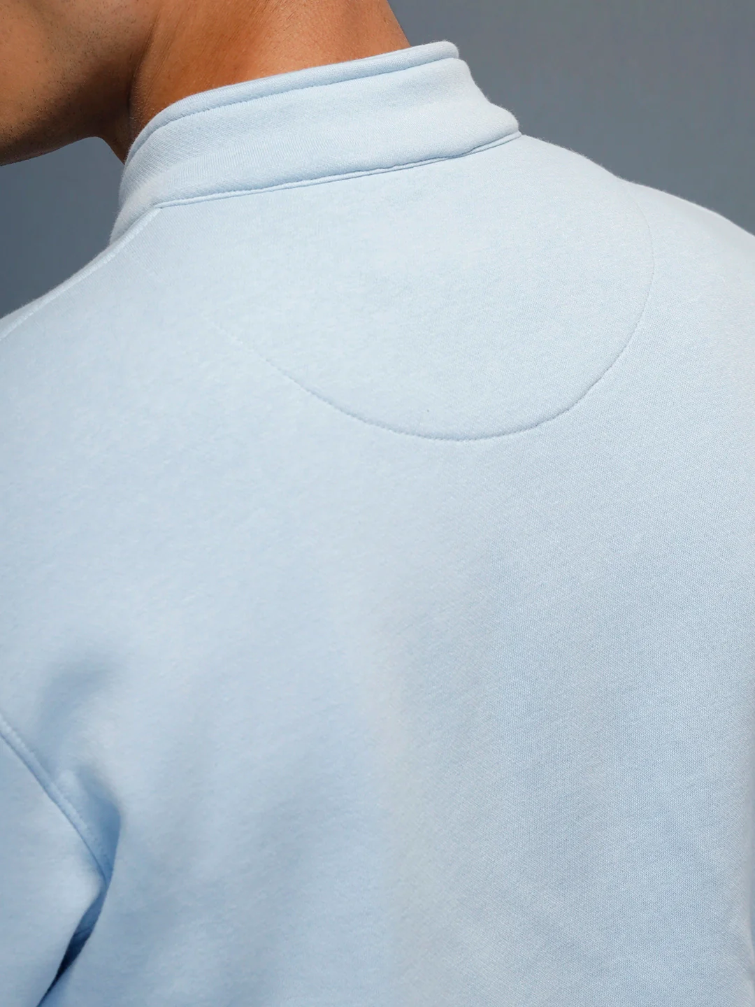 men's casual front zip up stand collar sweatshirt | Blue - Image 5