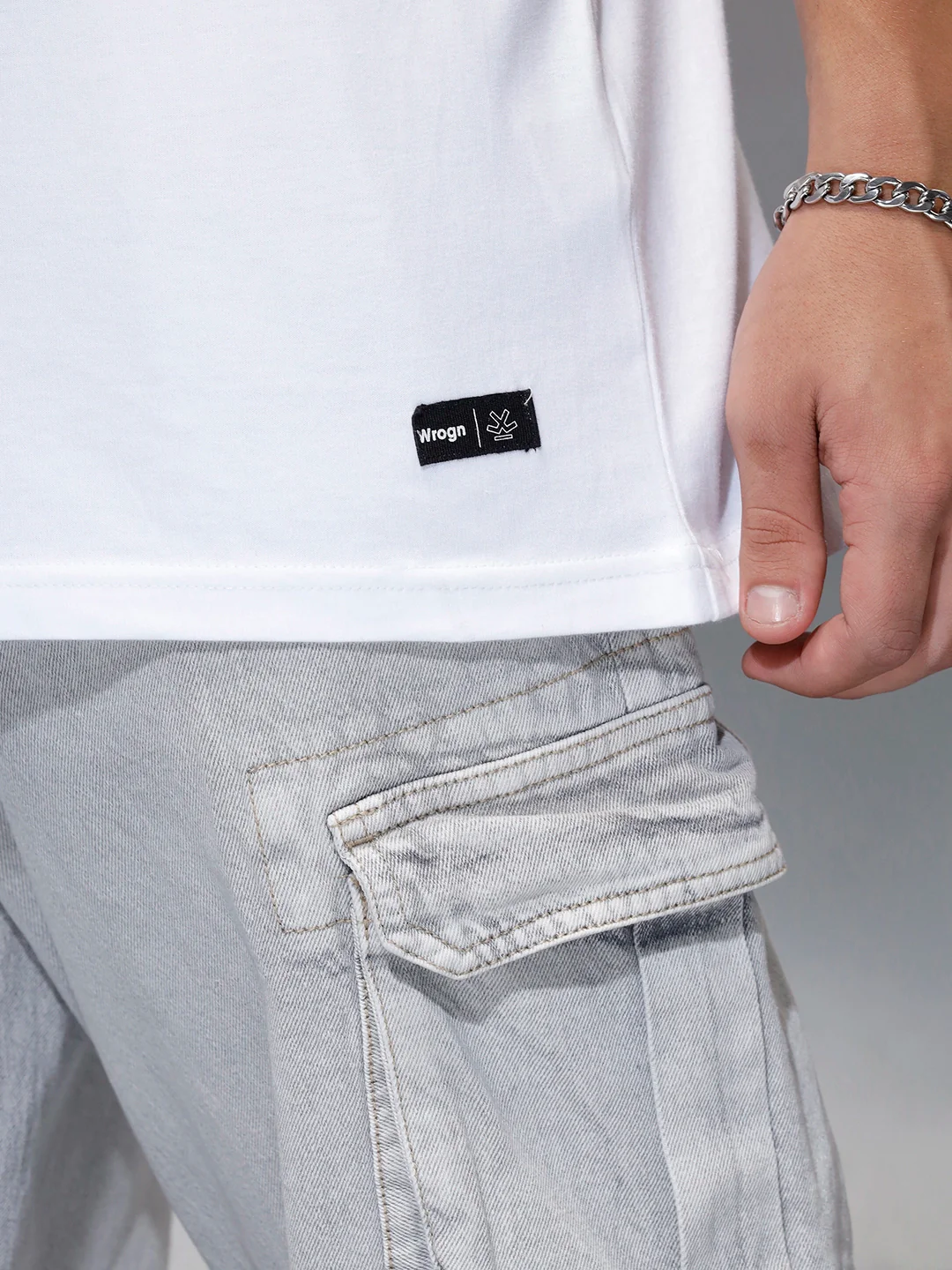 Men's casual graphic print oversize t-shirt  | White - Image 7