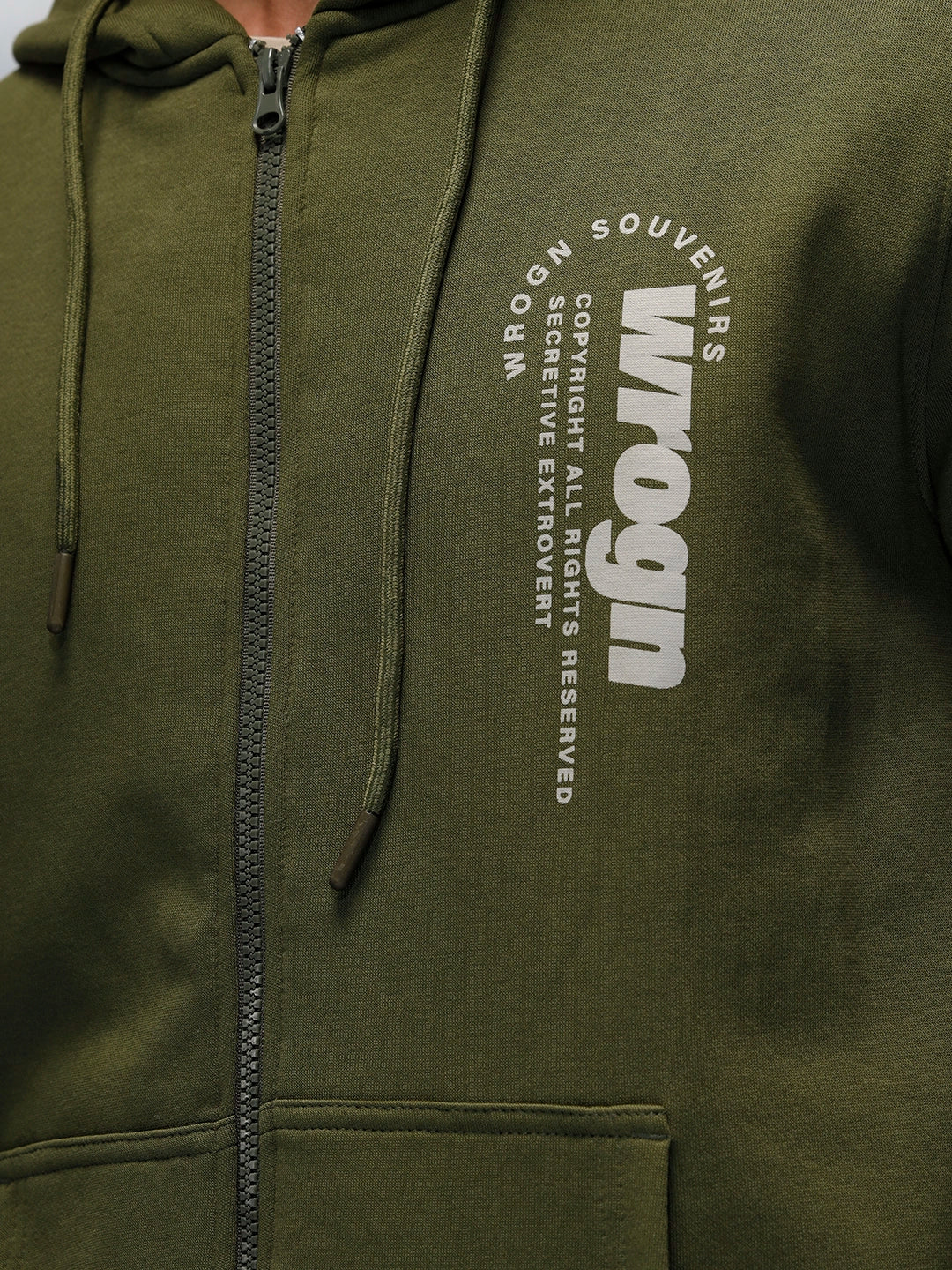 Men's casual graphic printed hooded sweatshirt | Green - Image 5