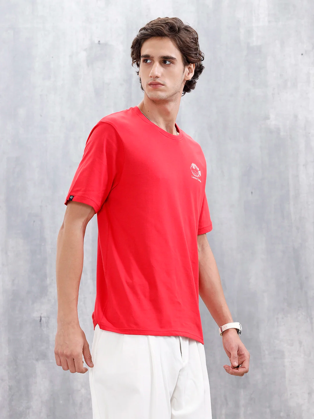 Men's Casual Graphic Printed T-Shirt | Red - Image 4