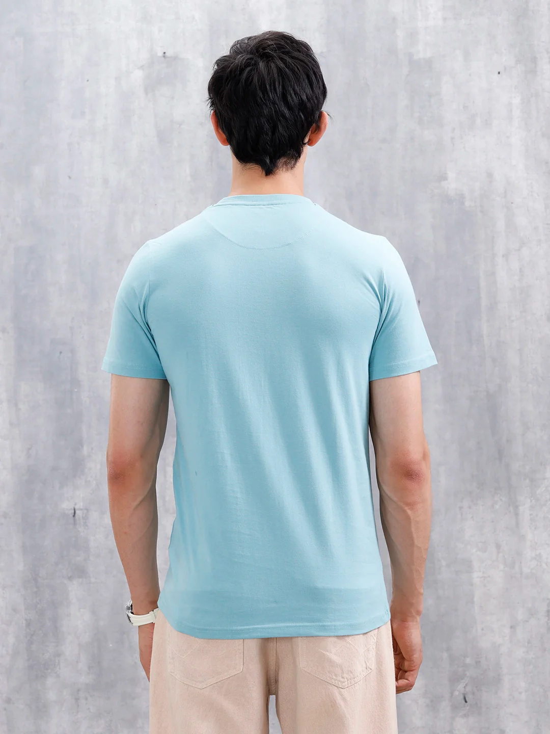 Men's Casual Graphic Printed T-Shirt | Teal - Image 3